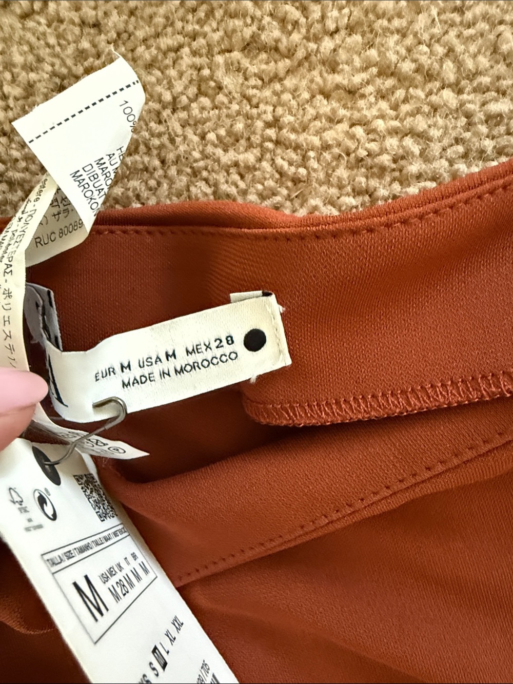Zara Rust Red-Brown Tobacco Sleeveless Maxi Dress with Draped Waist Ring - Picture 14 of 14